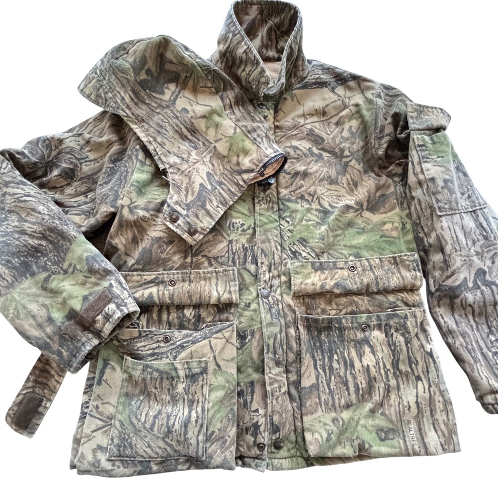 10X‎ Realtree Camo Jacket Mens M Made in USA Insulated Hunting Outdoor Coat Hood
